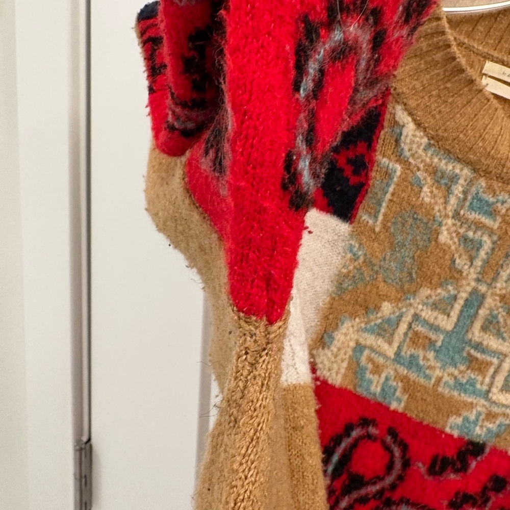 Anthropologie Rachael Patchwork Knit Sweater Size Medium - Picture 10 of 15